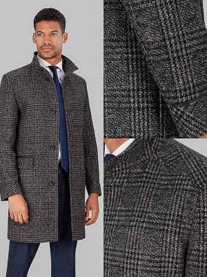 5018-1s black grey chek/ пальто мужское