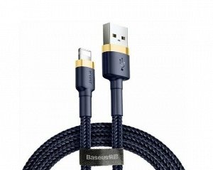 Кабель Baseus Cafule Cable Lightning - USB 2,4А золото-синий, 1м (CALKLF-BV3)