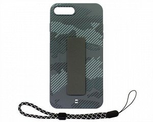 Чехол iPhone 7/8 Plus Камуфляж с держателем (серый)