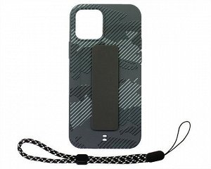 Чехол iPhone 12/12 Pro Камуфляж с держателем (серый)