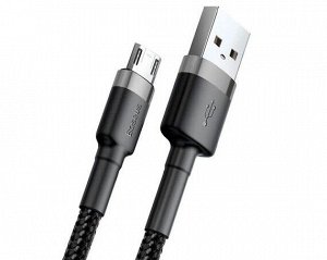 Кабель Baseus cafule Cable microUSB-USB 2.4A серый-черный (CAMKLF-BG1)