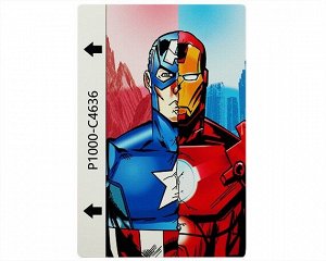 Защитная плёнка текстурная на заднюю часть "Супергерои" (Железный человек и Капитан Америка, C4636)