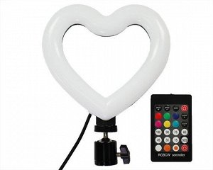 Селфи лампа сердце (D-16см) RGB