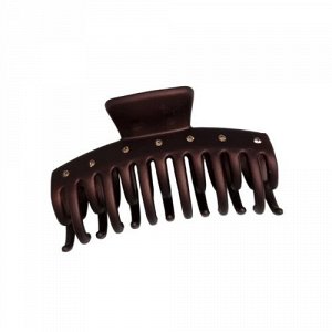 Заколка-краб для волос со стразами, цвет тёмно-коричневый, арт.060.171