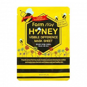 FarmStay Маска-салфетка HONEY с ПРОПОЛИСОМ, Visible Difference Mask Sheet Honey, 23мл