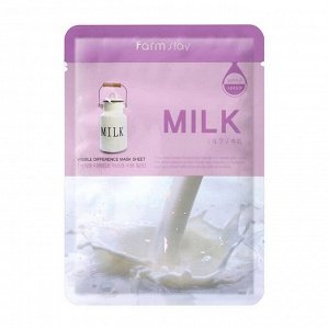 FarmStay Маска-салфетка МОЛОКО, Visible Difference Mask Sheet Milk, 23мл
