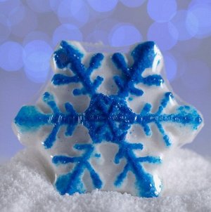 Бурлящая соль для ванн «Снежинка», синяя, с ароматом шоколод, 100 г