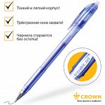 Ручка гелевая стираемая Crown &quot;&quot;Erasable Jell&quot;&quot; синяя, 0,5мм