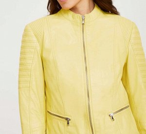 Кожаная куртка, лимонная
