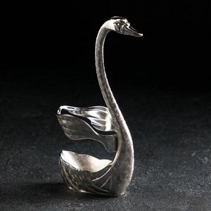 Набор ложек на подставке Swan, 7,5x5x15 см, 6 шт, цвет серебро