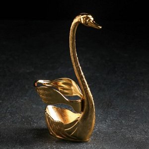 Набор ложек на подставке Swan, 7,5?5?15 см, 6 шт, цвет золото
