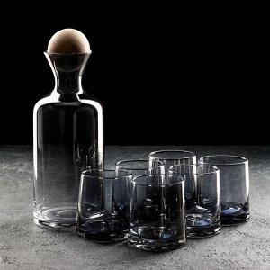 Набор питьевой «Эко», 7 предметов: кувшин, 1 л, 10x24,5, 6 стаканов, 250 мл, цвет серый