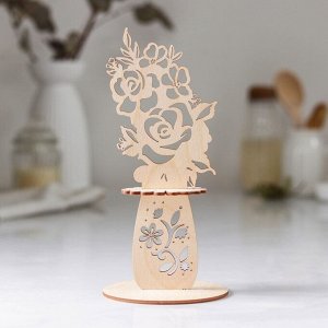 Салфетница деревянная «Цветок», 22x11x11 см