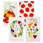 Набор полотенец кух. &quot;Доляна&quot; Love vegan 35х60см-4шт, 100% хл