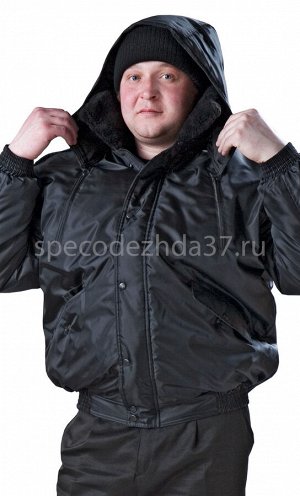 Куртка рабочая зимняя "Security" цв.чёрный тк.оксфорд