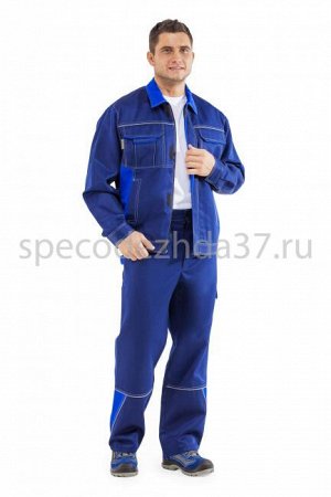 Костюм рабочий "Старк 1" цв.т.синий/василек (куртка+брюки)