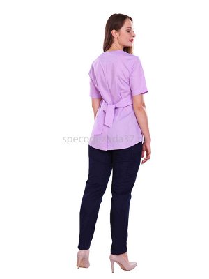 Блуза медицинская женская ИМ210 цв.сирень тк.тиси