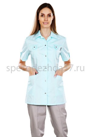Куртка медицинская женская ИМ230 цв.бирюза тк.тиси