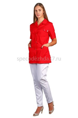 Куртка медицинская женская ИМ230 цв.красный тк.тиси
