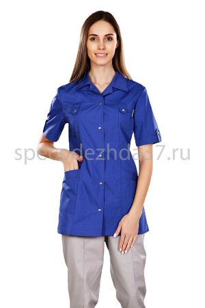 Куртка медицинская женская ИМ230 цв.синий тк.тиси