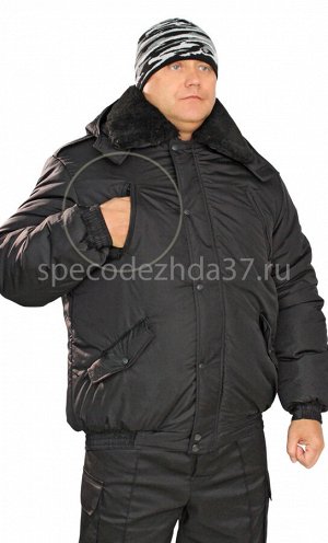Куртка рабочая зимняя "Security" цв.чёрный тк.дюспо