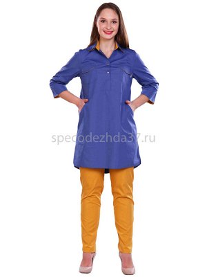 Рубашка медицинская женская ИМ245 цв.синий тк.тиси