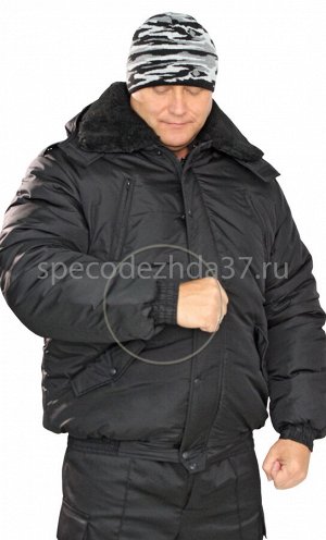 Куртка рабочая зимняя "Security" цв.чёрный тк.дюспо