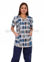 Блуза санитарная женская цв.рисунок тк.лён