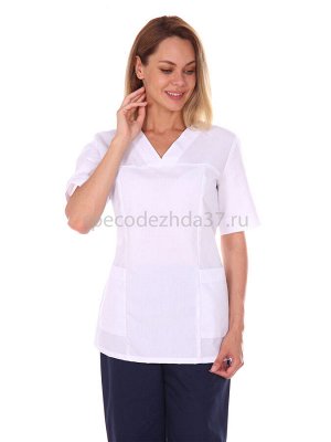 Блуза санитарная женская АР10 цв.белый тк.тиси