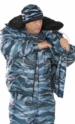 Куртка рабочая зимняя "Security" цв.камуфляж/серый тк.оксфорд