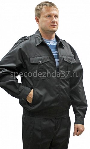 Костюм рабочий охранника "Дельта" цв.чёрный тк.грета (куртка+брюки)