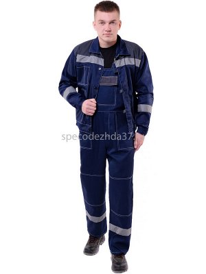 Костюм рабочий "Реактор" с СОП цв.т.синий/серый тк.твил (куртка+п/к)