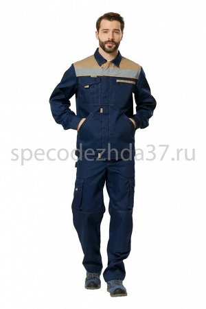 Куртка рабочая "Форд" с СОП цв.т.синий/бежевый
