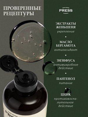 Шампунь от перхоти с ароматом бергамота и цинком, натуральный, бессульфатный 300 мл