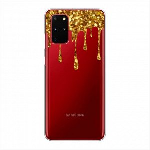 Силиконовый чехол Золотые потеки на Samsung Galaxy S20 Plus