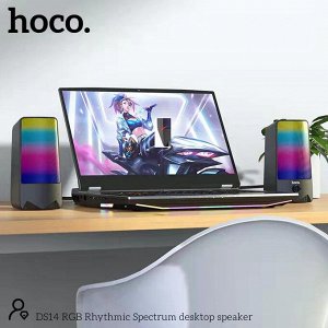 Акустическая система 2.0 HOCO DS14 RGB Rihytmic Spectrum цвет черный