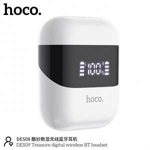 Наушники беспроводные HOCO DES09 Treasure Bluetooth 350 мАч с дисплеем белый