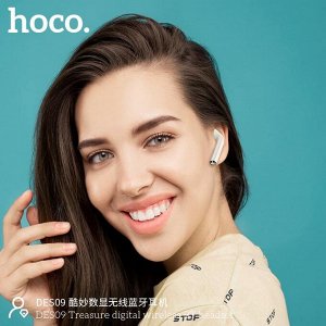 Наушники беспроводные HOCO DES09 Treasure Bluetooth 350 мАч с дисплеем белый