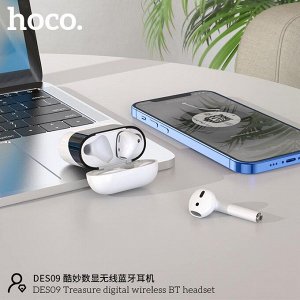 Наушники беспроводные HOCO DES09 Treasure Bluetooth 350 мАч с дисплеем белый