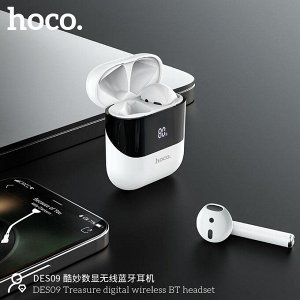 Наушники беспроводные HOCO DES09 Treasure Bluetooth 350 мАч с дисплеем белый