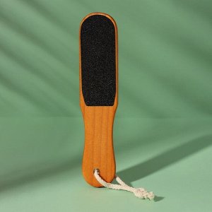 Тёрка для ног, наждачная, двусторонняя, 26,5 см, деревянная