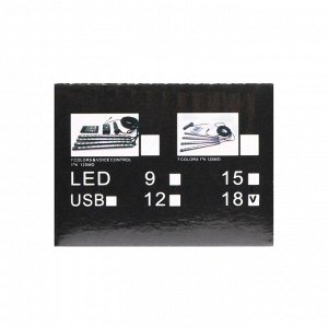 Подсветка салона 18 LEd=5050, 32 см, пульт, светомузыка, мультисвет RGB, 4 шт.