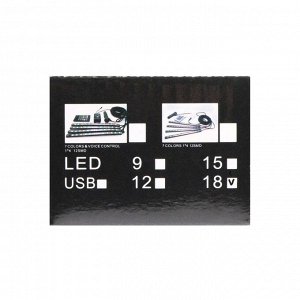 Подсветка салона 18 LED-5050, 32 см, пульт, светомузыка, мультисвет RGB, 4 шт