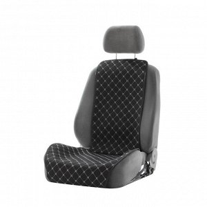 Накидка на переднее сиденье, лен, размер 55 х 130 см, черный, широкое сиденье