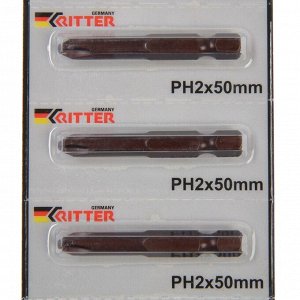 Бита Ritter "JapanSteel" PS20162050, PH2 х 50 мм, намагниченная, сталь K5, защитное покрытие