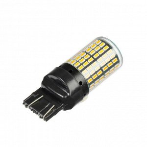 Автомобильная лампа TORSO, W21W 1156, 144 SMD, 12 В, CanBus, свет оранжевый