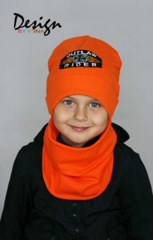 Шапочка для мальчика оранжевая Outlaw Rider…