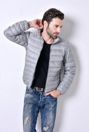 Ультралегкая мужская куртка, цвет светло-серый