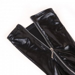 Чулки под латекс с молнией сзади для ношения с поясом (Wetlook Glossy) L