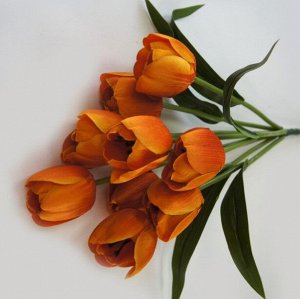 Букет тюльпанов с резным листом, в ассортименте